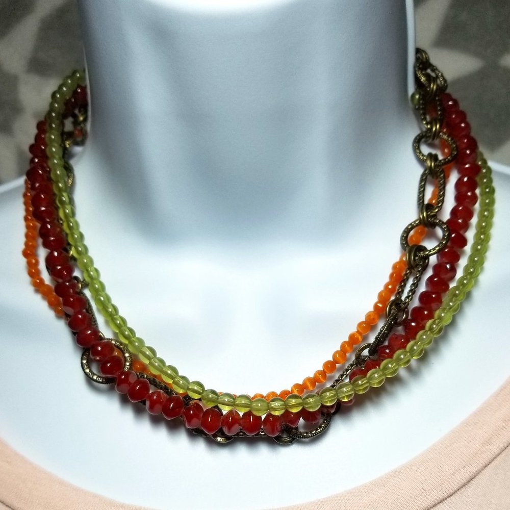 NEW Premier Designs Antiqued Brass Bead Necklace